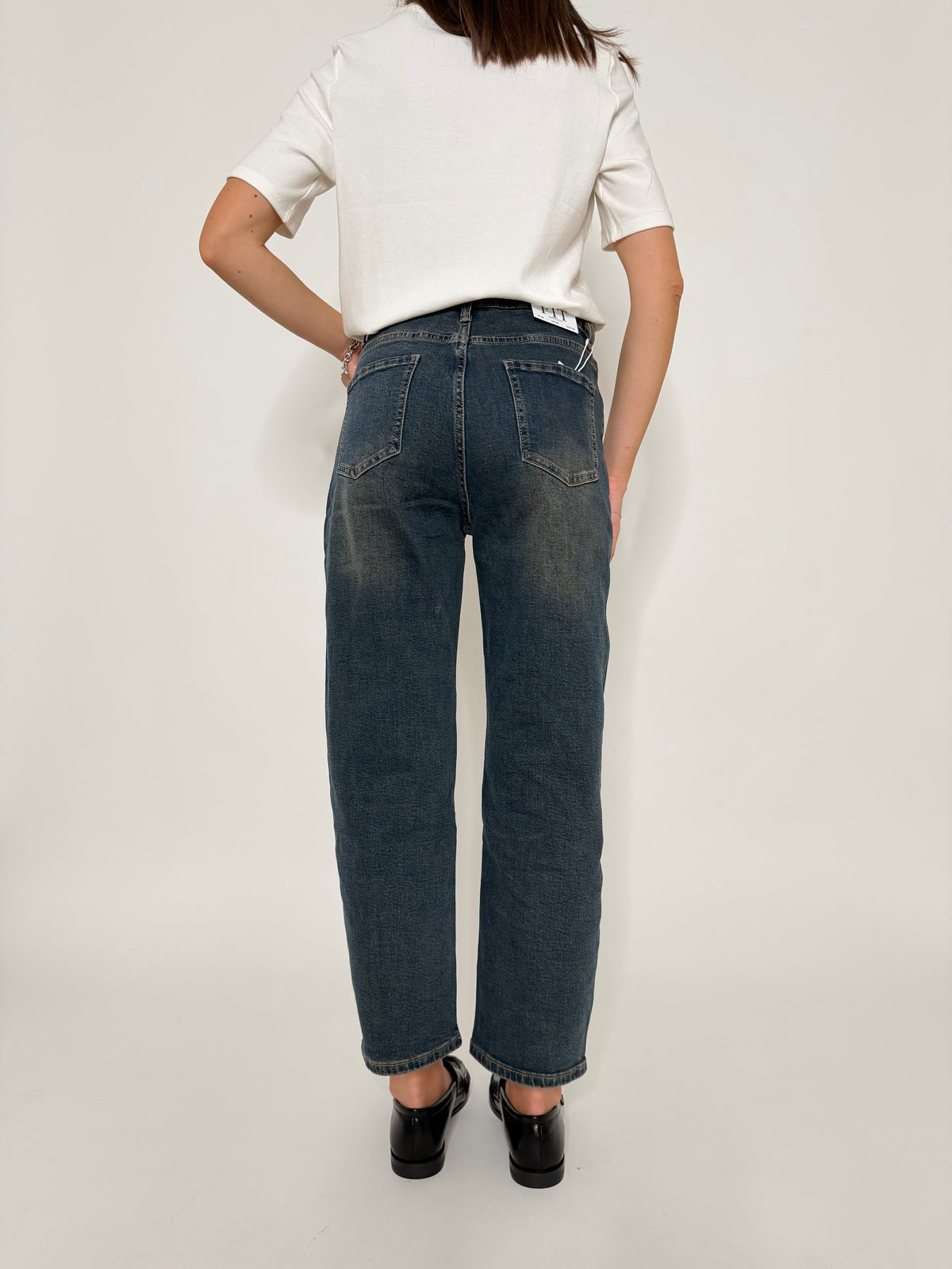 Jeans Mom Fit Vintage in Denim Blu