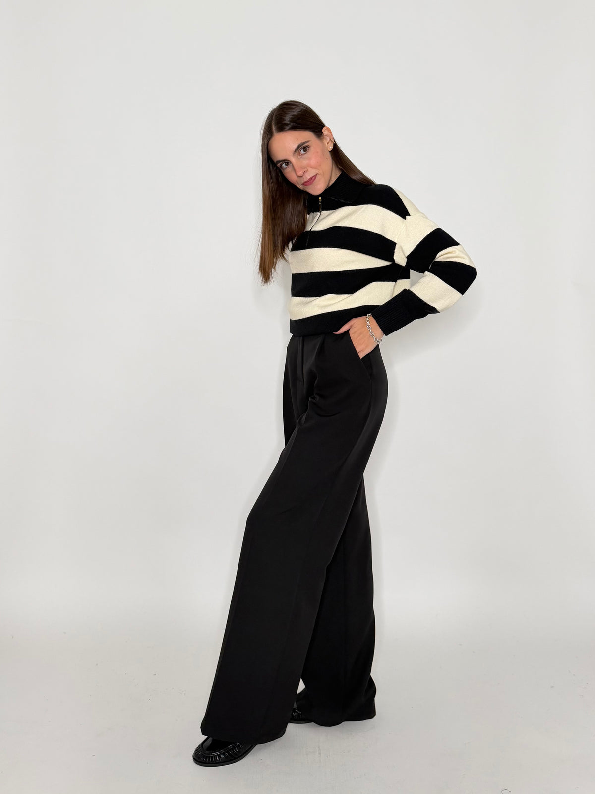 Pantalone taglio sartoriale nero