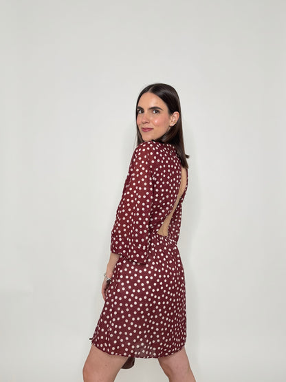 Abito Pois in cotone Bordeaux