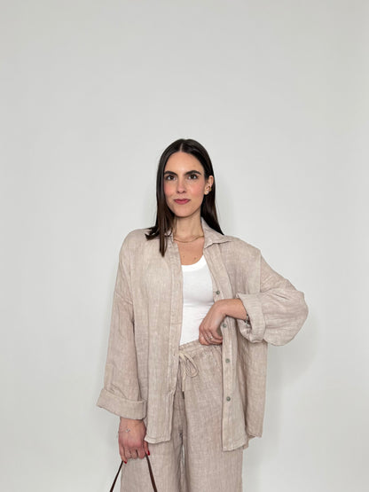 Camicia in lino Deserto Beige