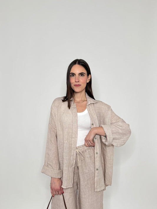 Camicia in lino Deserto Beige