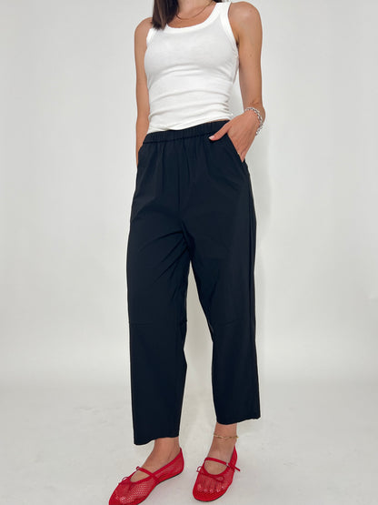 Pantalone Comfy ovetto in viscosa Nero