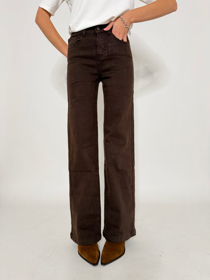 Jeans "Madrid" Wide Leg cioccolato