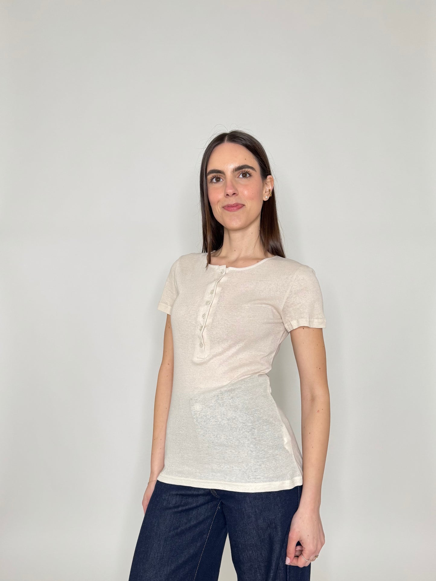 T-shirt Serafina in light 100% cotton Beige
