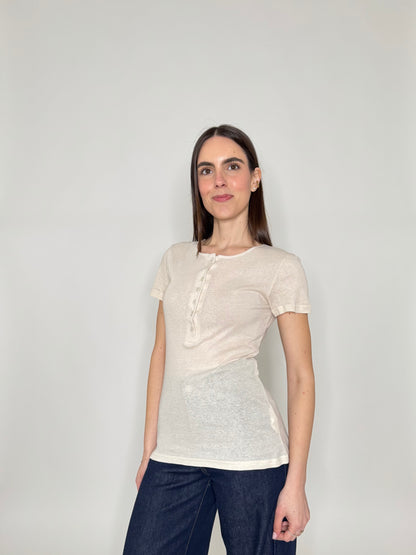 T-shirt Serafina in light 100% cotton Beige