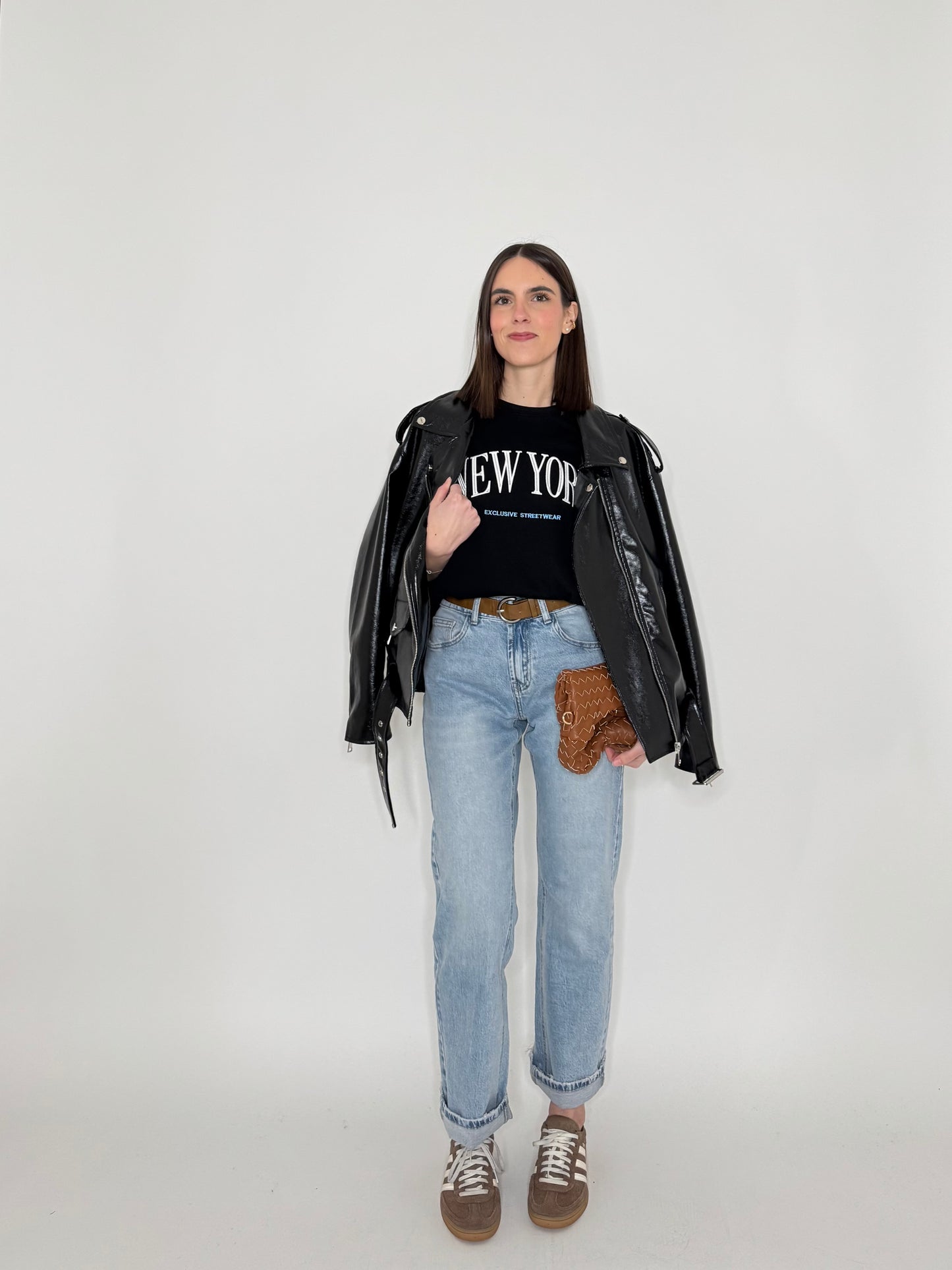 T-shirt in cotone "New York" Nera