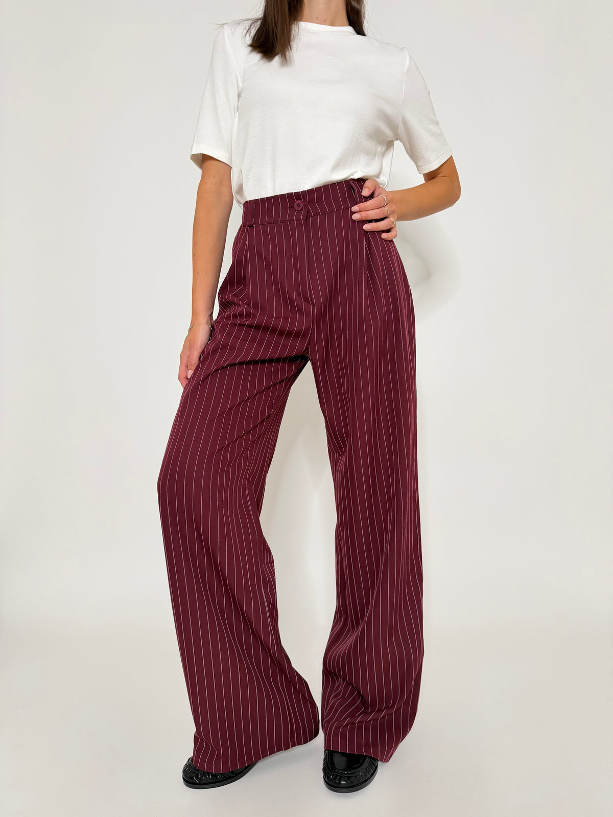 Pantalone taglio sartoriale gessato