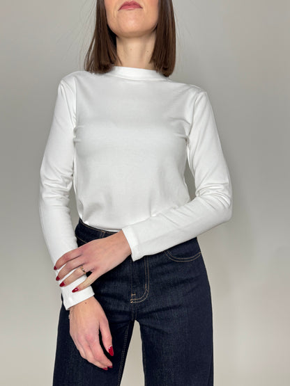 Maglia felpata in calda viscosa bianco