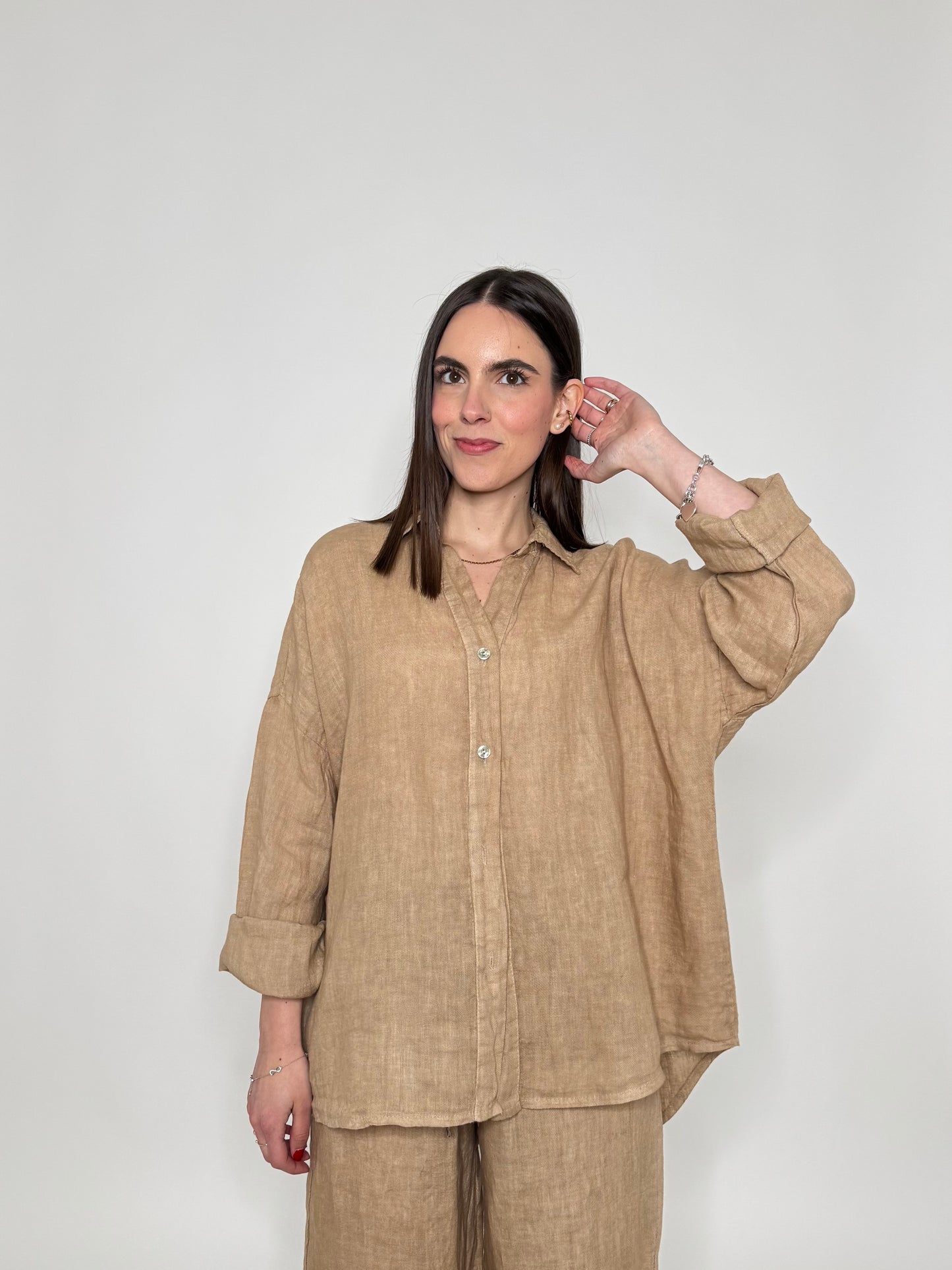 Camicia in lino Deserto Camel