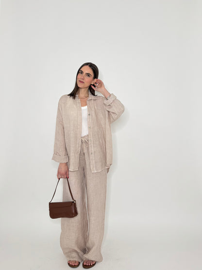Camicia in lino Deserto Beige