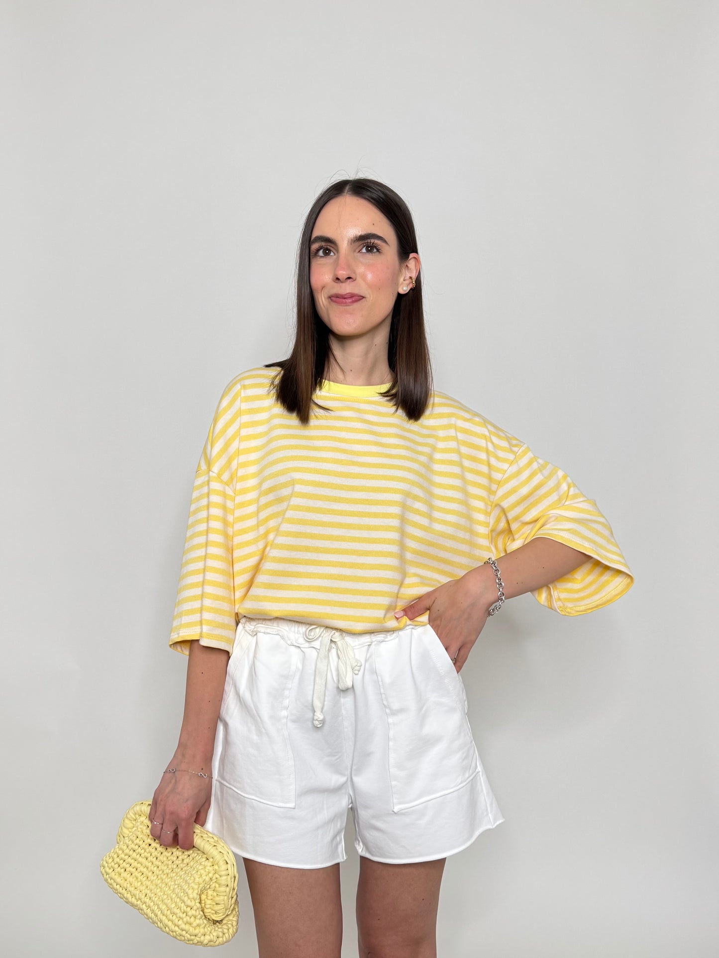 Pantaloncino in maglina cotone Comfy Panna