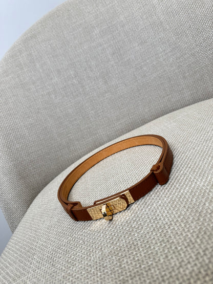 Cintura vera pelle martellata regolabile stile Hermes Cuoio 2cm