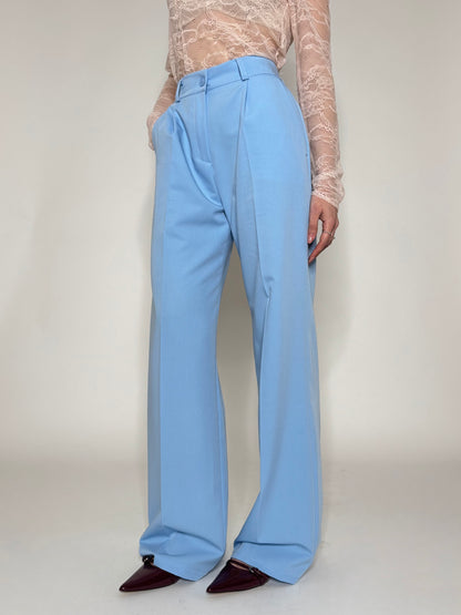 Pantalone palazzo taglio elegante viscosa Celeste