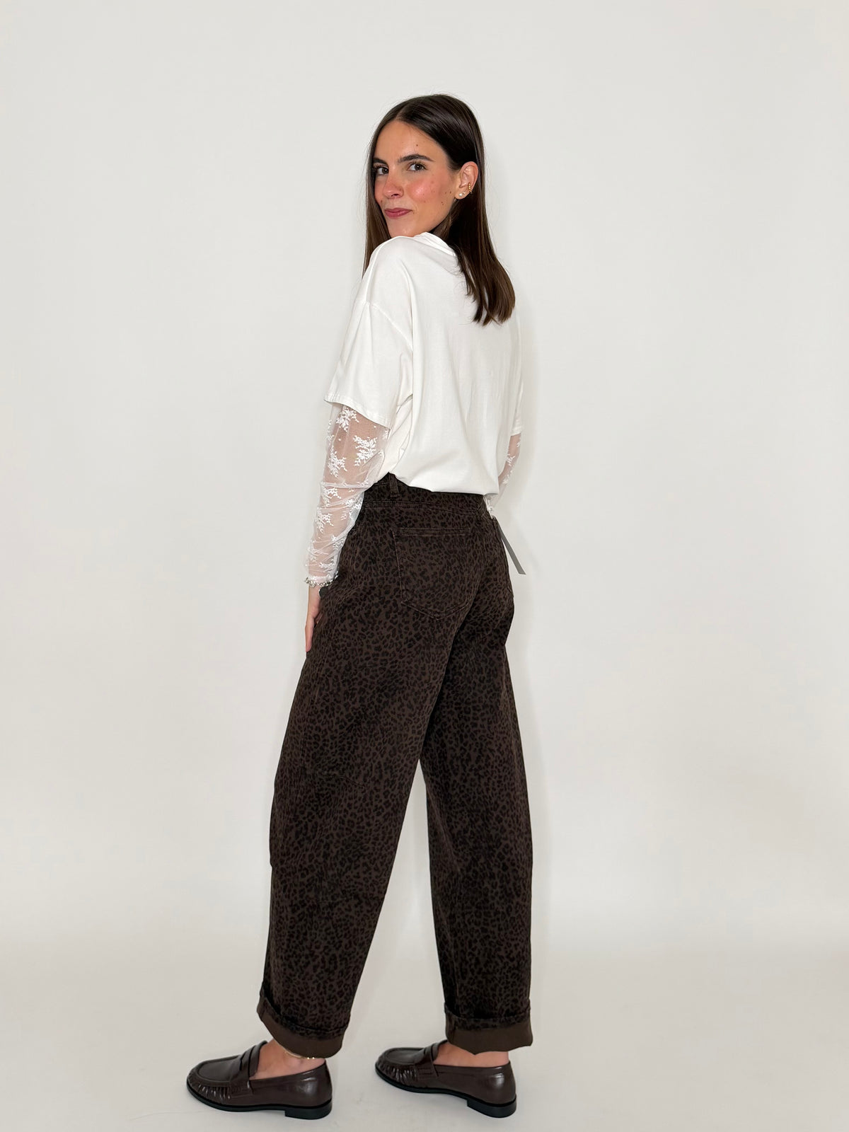 Jeans Balloon Fit leopardato
