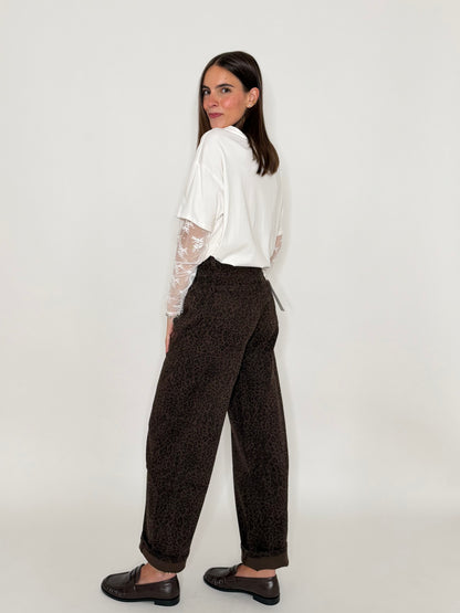 Jeans Balloon Fit leopardato