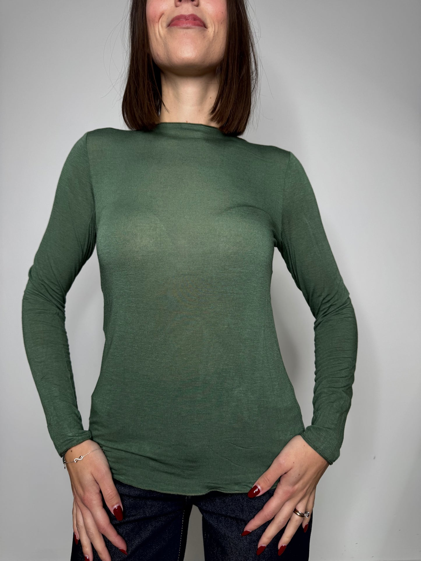 Maglia Cashmere girocollo Verde
