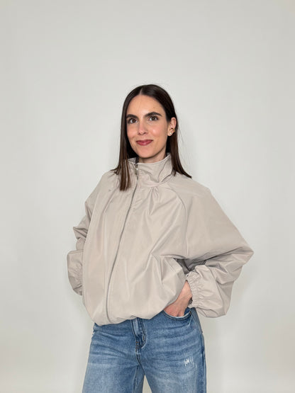 Giacca bomber effetto ballon Beige