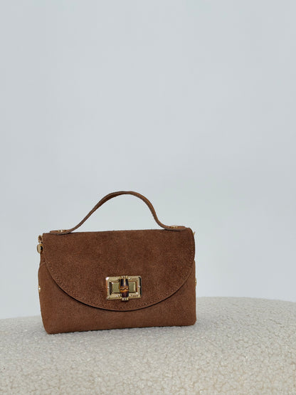 Borsa in vera pelle scamosciata