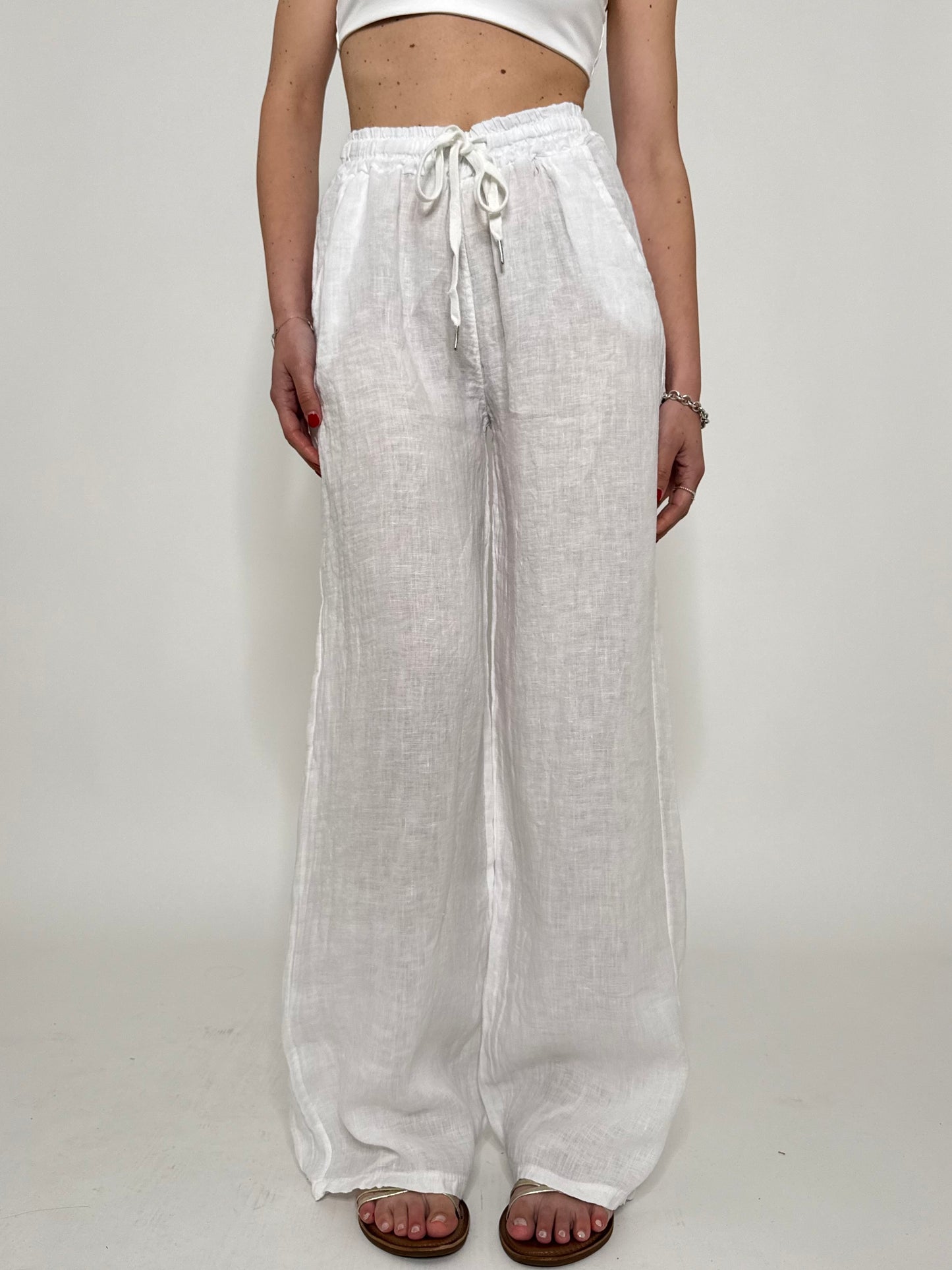 Pantalone in lino Deserto Bianco
