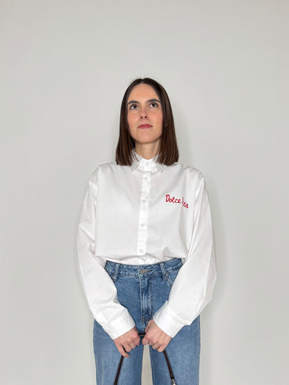 Camicia Dolce vita in cotone Bianco