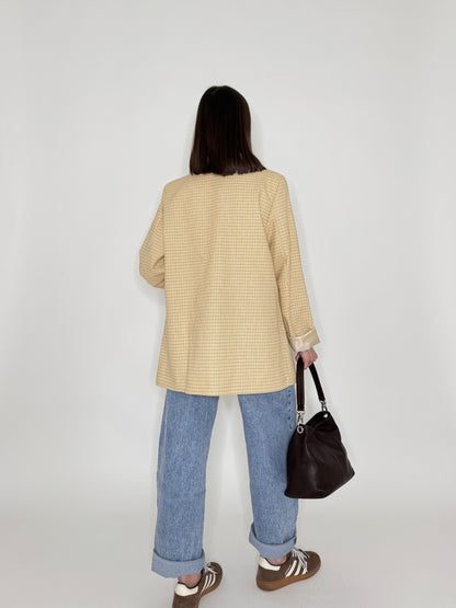 Giacca Spring check in cotone Giallo