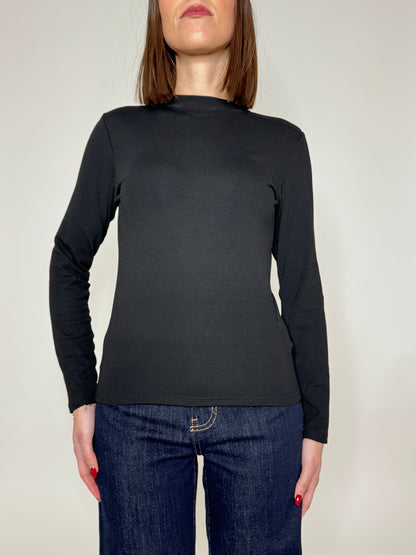 Maglia felpata in calda viscosa nero