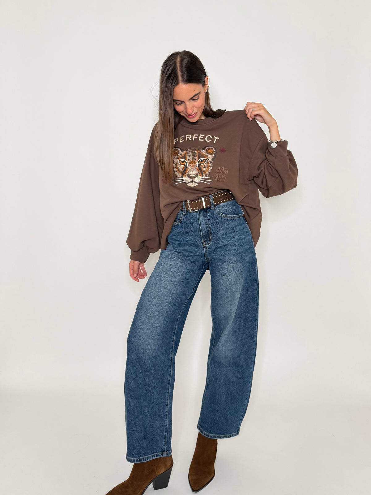 Felpa Donna in Cotone Made in Italy Moro
