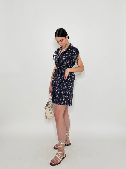 Completo Floreale Olivia Blu Navy