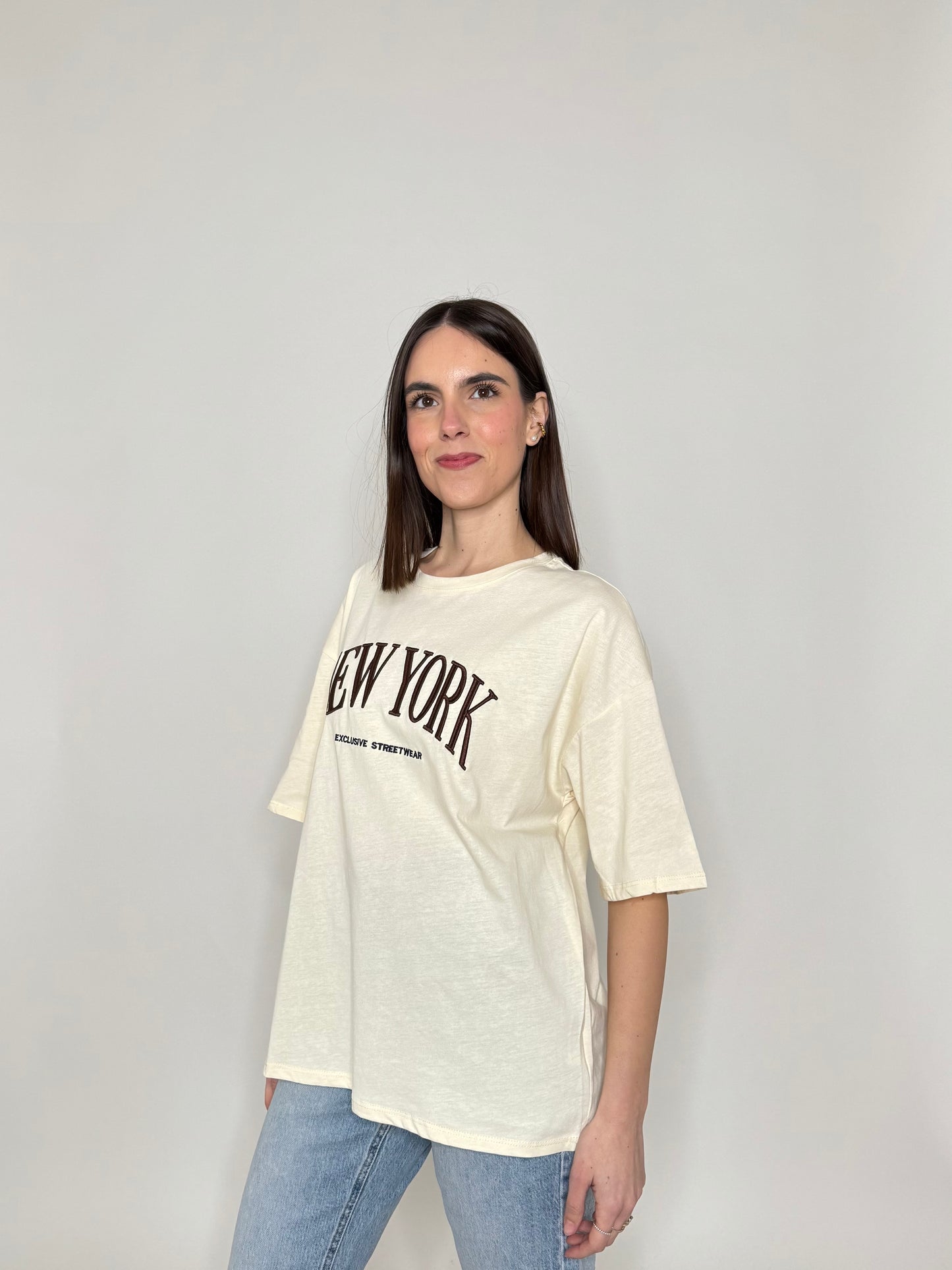T-shirt in cotone "New York" Giallo pulcino