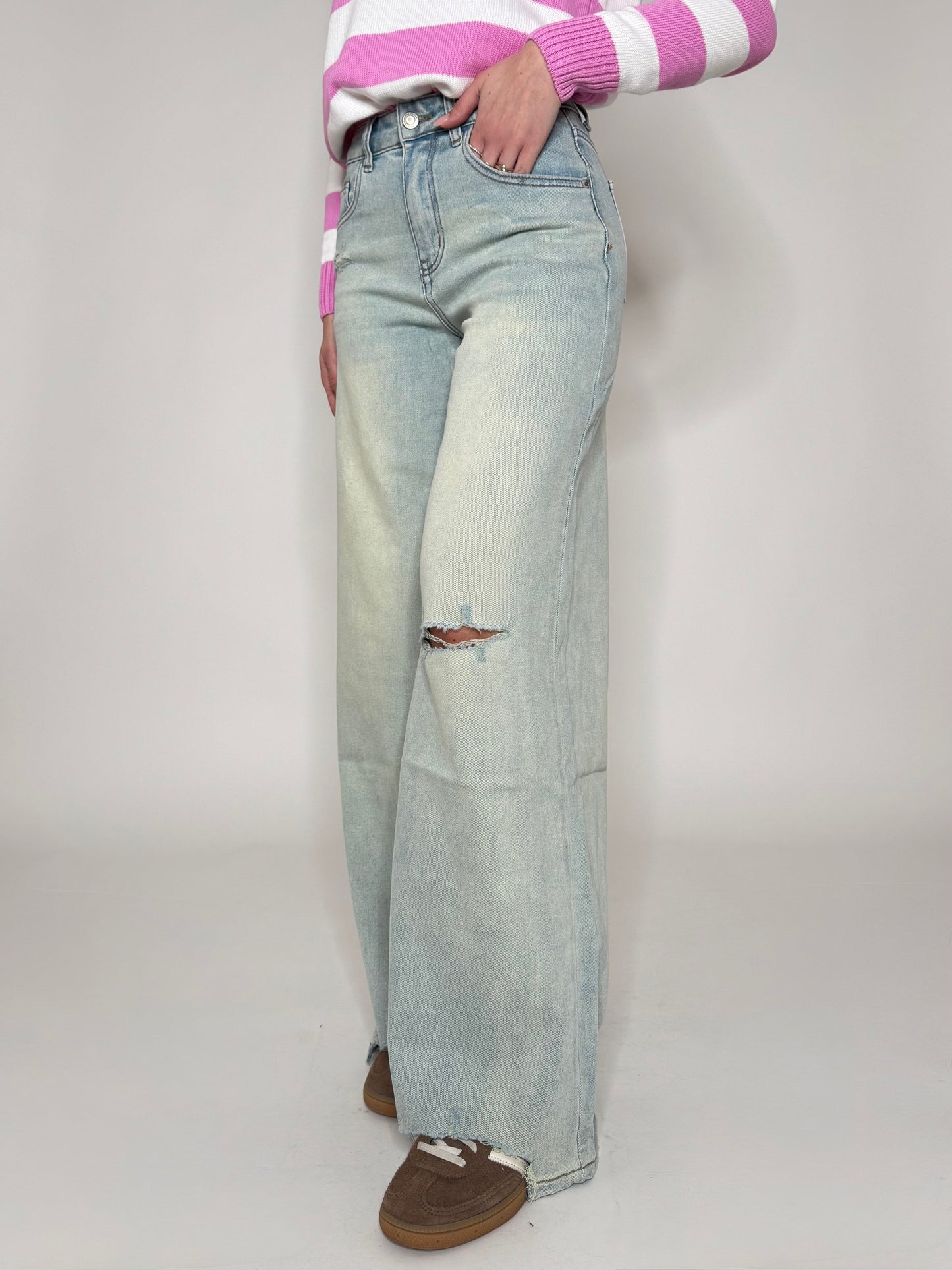 Jeans wide leg vintage wash