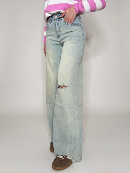Jeans wide leg vintage wash