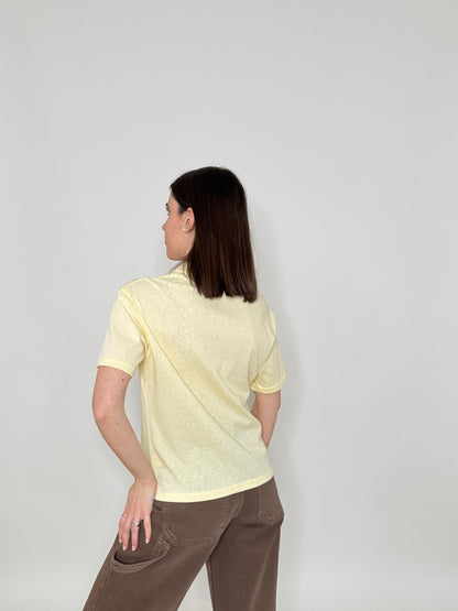 Polo basic light cotton con taschino e cuore Giallo pulcino