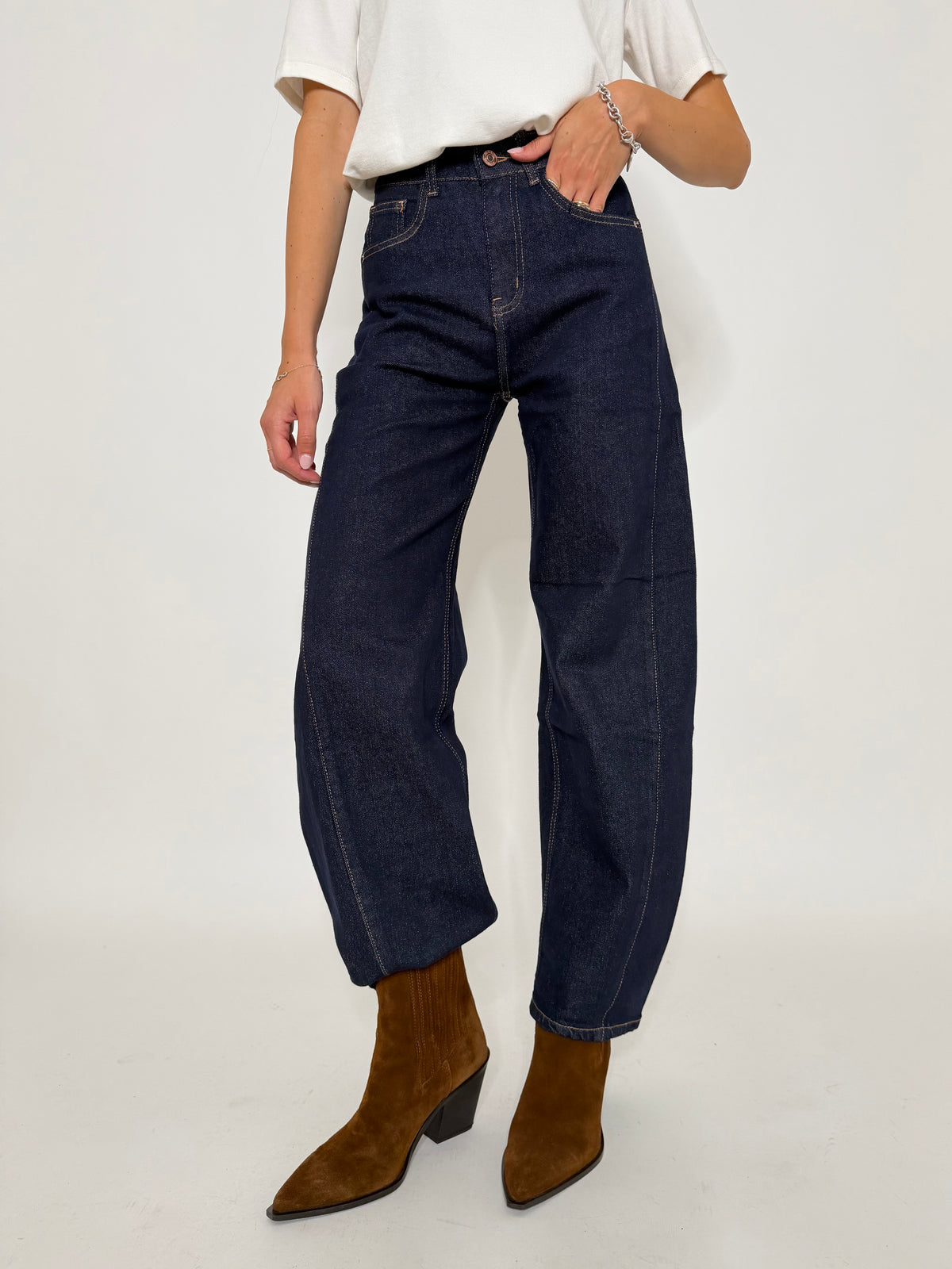 Jeans Barrel Fit con spicchi lavaggio zero - IN RIASSORTIMENTO