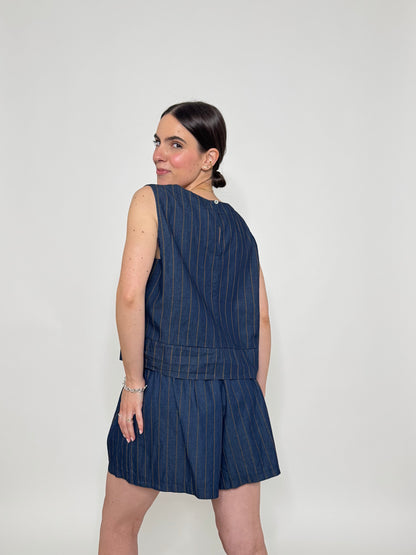 Completo gessato Navy Capri