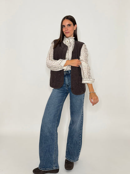 Jeans Wide Leg in Denim Blu