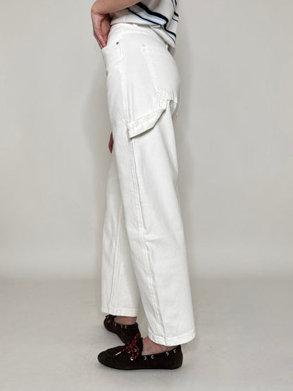Jeans barrel fit Bianco