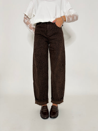 Jeans Balloon Fit leopardato