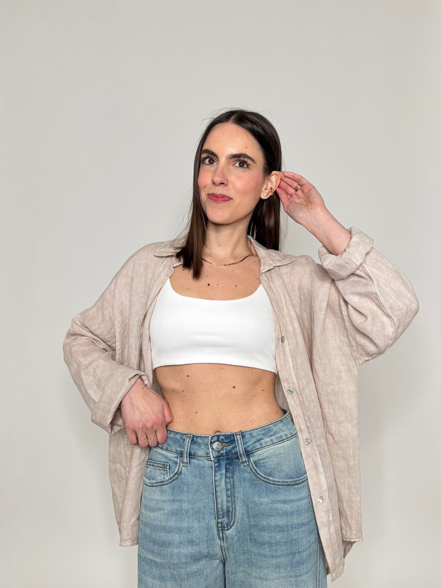 Top in cotone con spallina regolabile