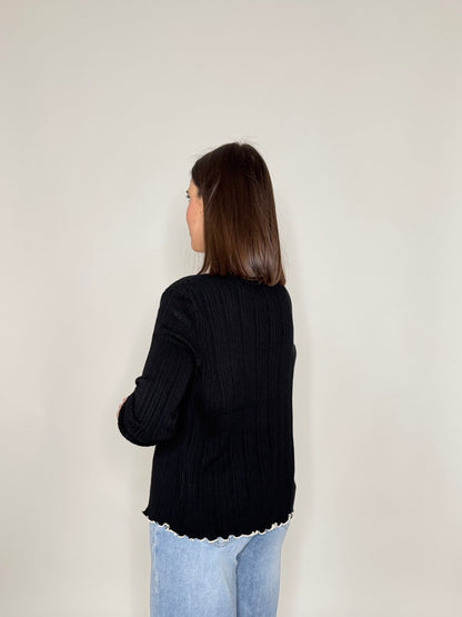 Twinset top e cardigan in filo di viscosa Nero