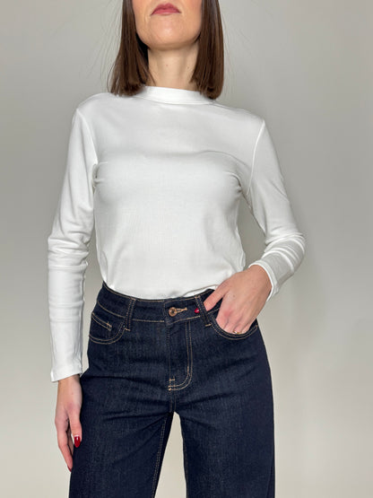 Maglia felpata in calda viscosa bianco