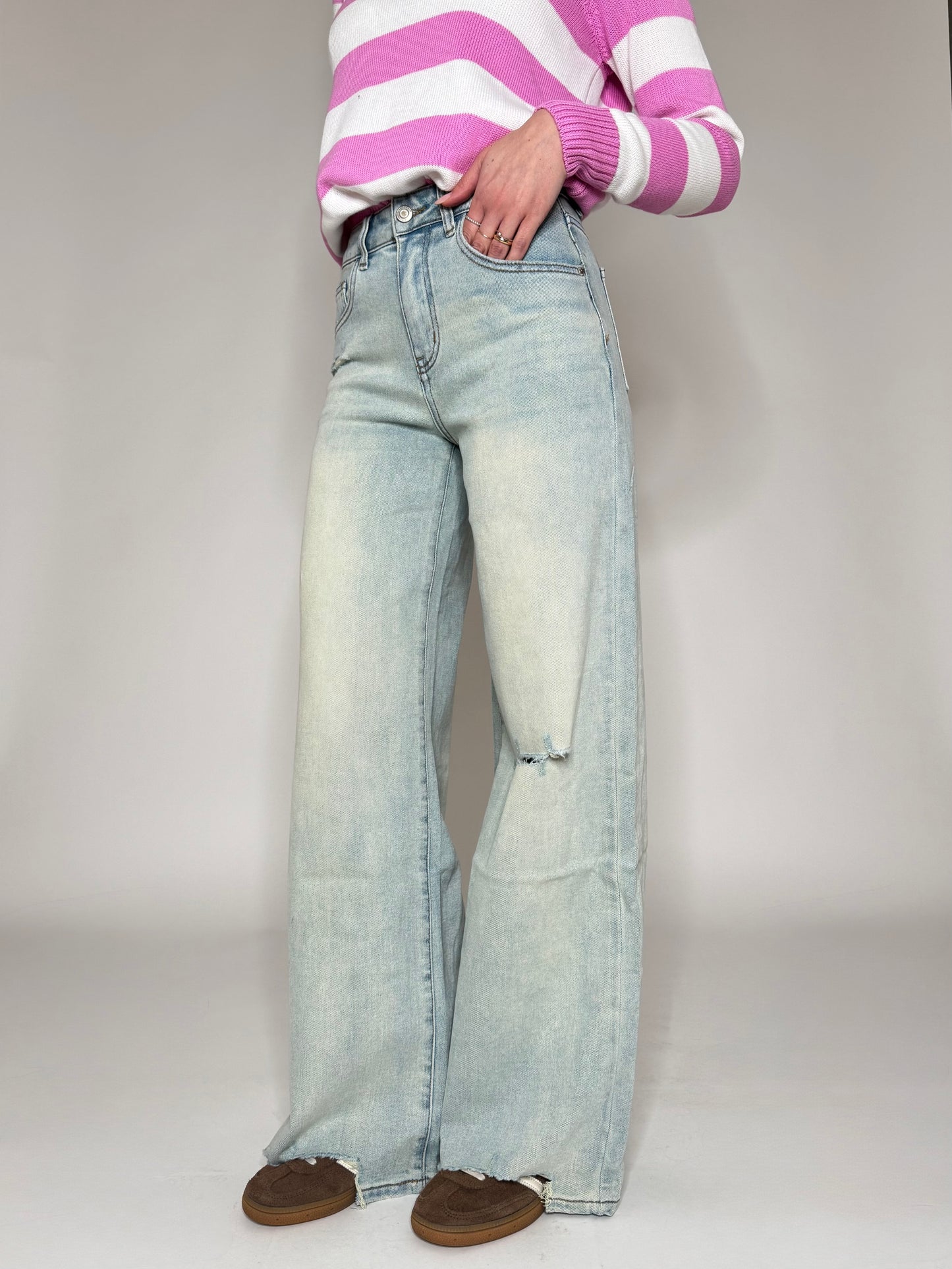 Jeans wide leg vintage wash
