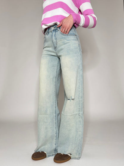Jeans wide leg vintage wash