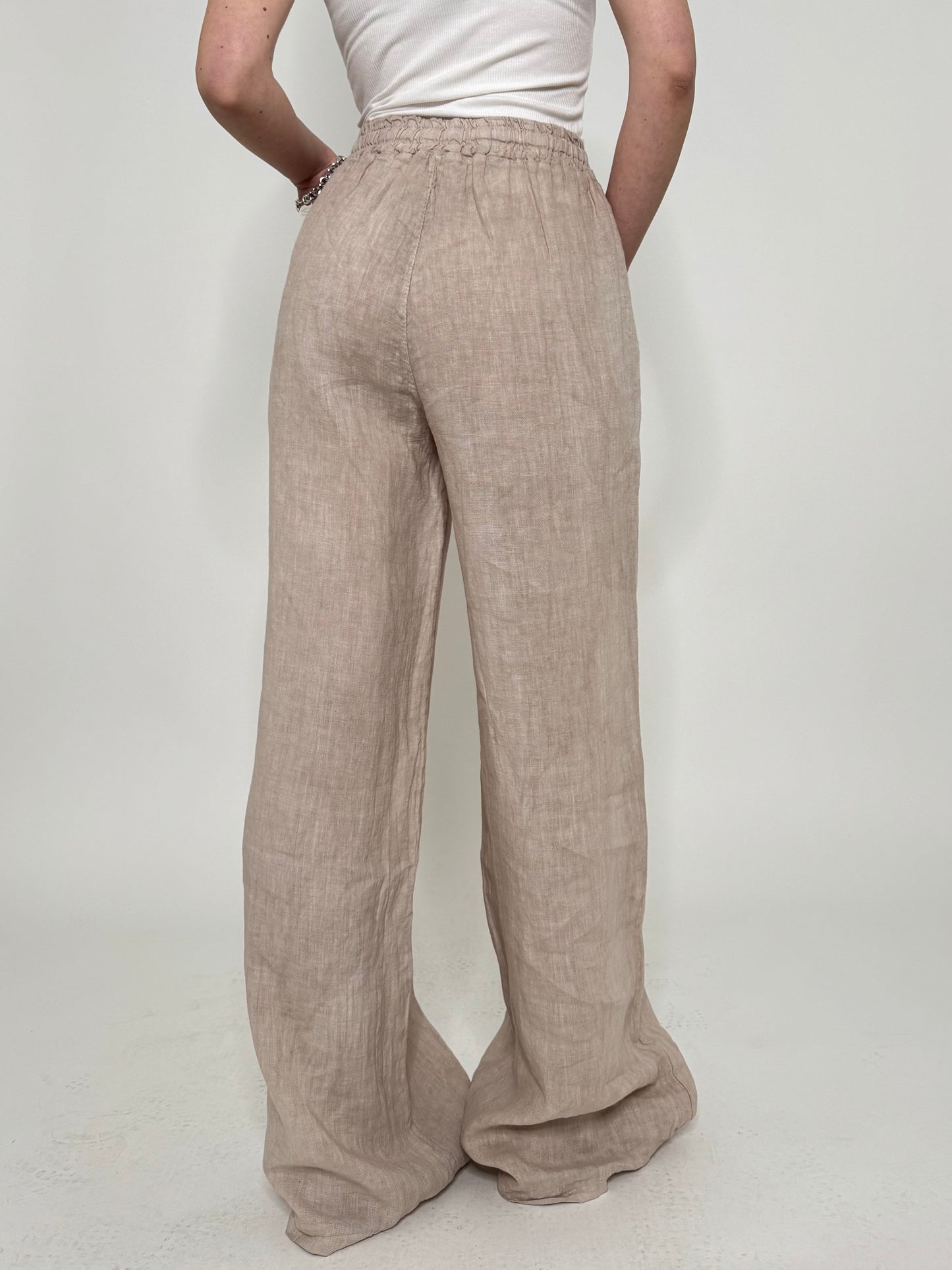Pantalone in lino Deserto Beige