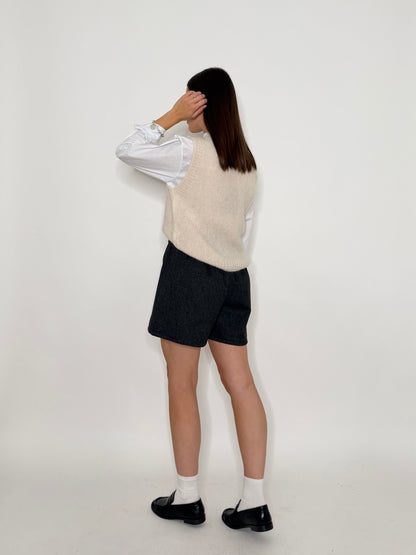 Gonna pantalone spigata in morbida viscosa nero