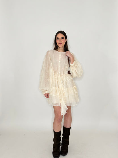 Abito mini in tencel effetto goffrato Burro