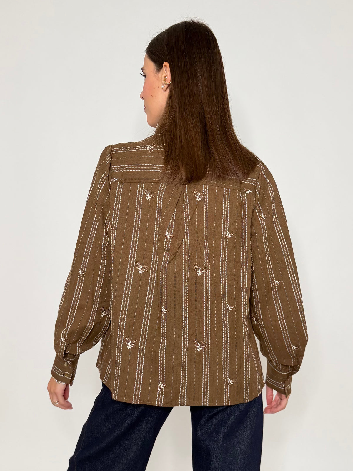 Camicia Boheme in cotone rouge tabacco