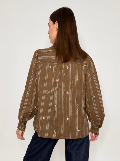 Camicia Boheme in cotone rouge tabacco
