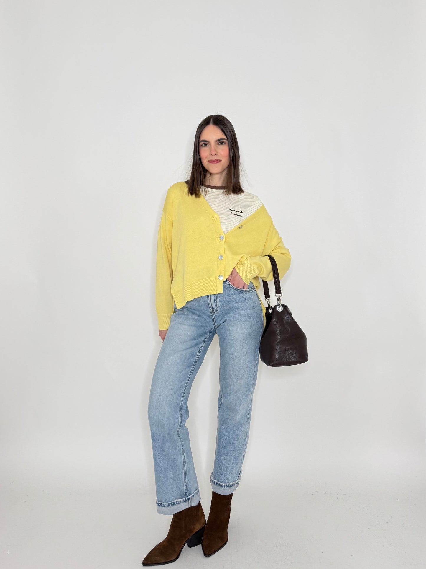 T-shirt righe light cotton Giallo