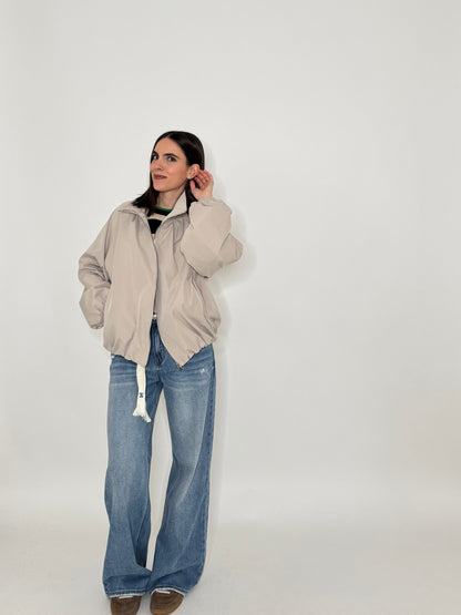 Giacca bomber effetto ballon Beige