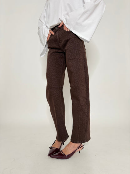 Jeans Barrell Fit leopardato